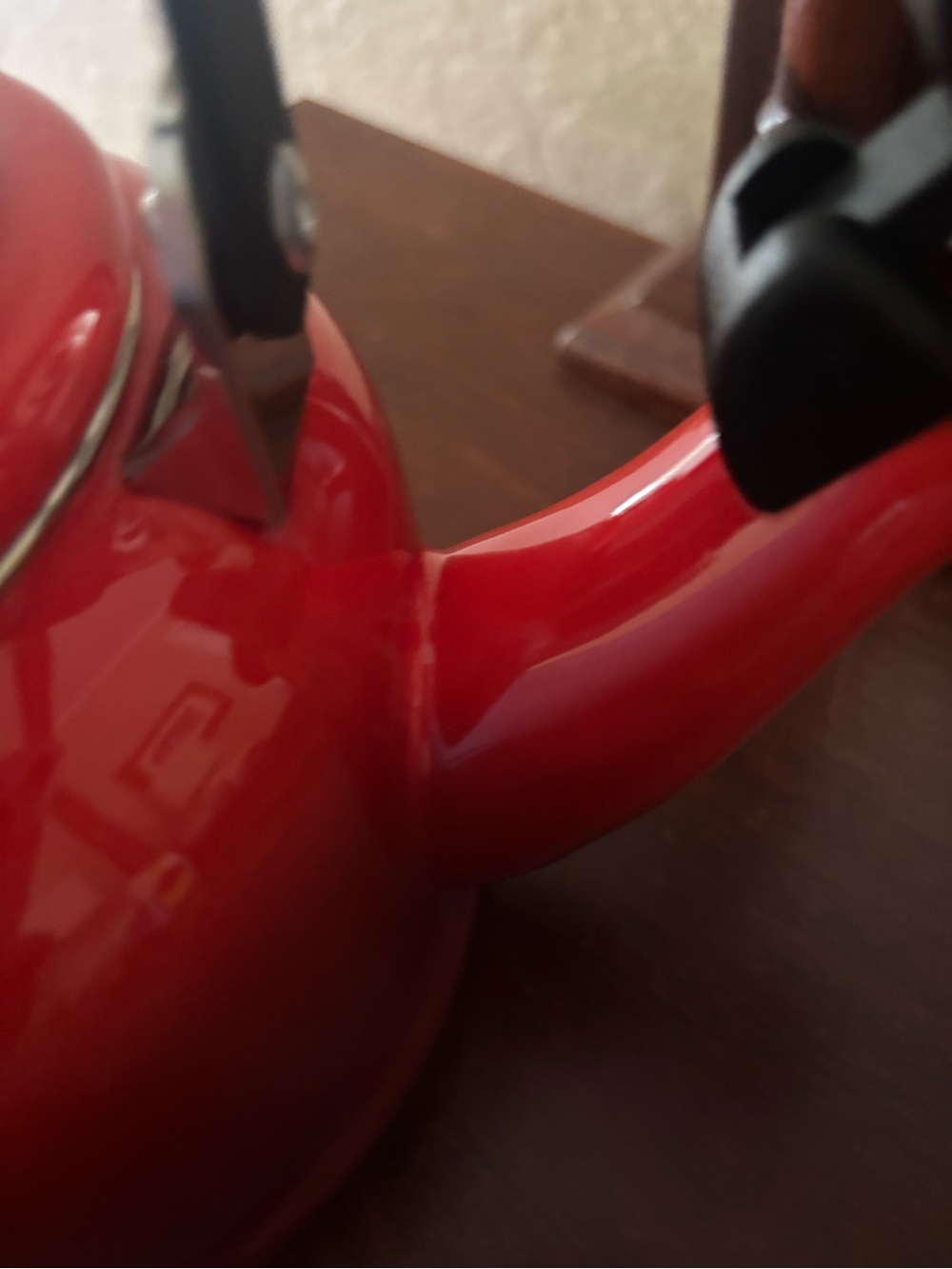 Le Creuset Demi Tea Kettle in the color Cerise (Cherry Red). ® - Picture 9 of 13
